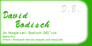 david bodisch business card